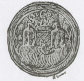 Herb Jarosławia zamieszczony przy dokumencie z 1552 r.
