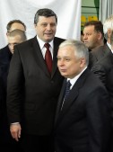 Prezydent RP Lech Kaczyński oraz burmistrz Andrzej Wyczawski
