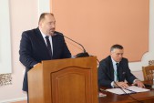 Spotkanie prowadził burmistrz Waldemar Paluch - Szef Obrony Cywilnej miasta