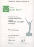 Certyfikat Gminy Fair Play dla Jarosławia