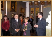 Od lewej: Agata Woźniak - Niemkiewicz, prof. Józef Nykiel, Krystyna Kieferling, Jarosław Orłowski - dyr. Muzeum w Jarosławiu | Fot. Iwona Międlar