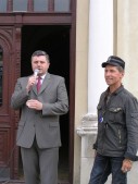 Burmistrz Andrzej Wyczawski i komandor zlotu Bogusław Misiek