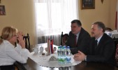Jana Val`ova burmistrz Humennego podczas spotkania z burmistrzem Jarosławia Andrzejem Wyczawskim oraz sekretarzem Janem Biłasem.
