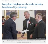 Wyróżnienie odbierają: wiceprezes SMJ Bogusław Ryzner oraz prof. Paweł Sysa, członek warszawskiego oddziału SMJ. | Fot.  źródło: www.prezydent.pl