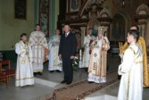 Abp Jan Martyniak oraz Burmistrz Janusz Dąbrowski podczas otwarcia Festiwalu Muzyki Dawnej w konkatedrze pw. Przemienienia Pańskiego - fot. Krzysztof Peszko