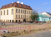 Prace przy budowie parkingu na pl. Bóżnic. | Fot. Rafał Żelazo