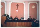 Na zdjęciu Przewodniczący Komisji Rewizyjnej Stanisław Jucha oraz przewodniczący RM (od lewej): W. Garczyński, St. Sobocki J. Szkodny, J. Pagacz