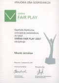Certyfikat „Gmina Fair Play 2007”