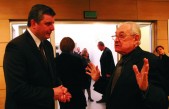 Andrzej Wajda i burmistrz Andrzej Wyczawski w Muzeum Sztuki i Techniki Japońskiej
Manggha w Krakowie | Fot. Andrzej Wikiera